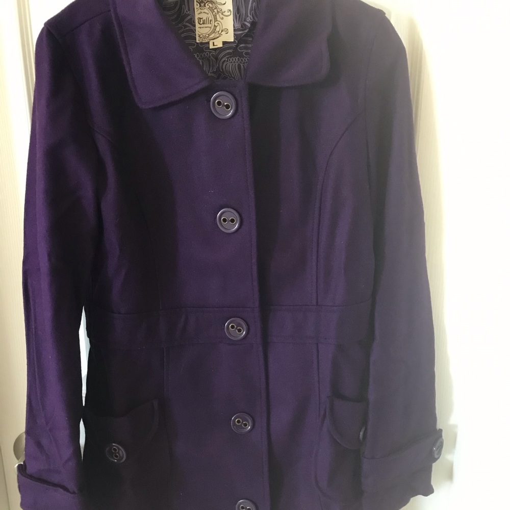 Tulle peacoat in purple - L